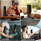 Gourde isotherme 450ml gobelet portable sous vide en acier inoxydable grande capacité garde l'eau chaude pendant 6-12 heures noir