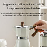 afetière Moka 150ml Moka pot en aluminium pour cuisinière 3 Tasse Machine à expresso pour les amateurs de café Blanc