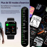 Montre intelligente bracelet de sport montre connectée homme femme 1.91"HD smartwatch avec appel bluetooth  sport podometre