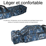 Sac de peche en toile pliable 150 cm 3 couches sac dos de pêche grande capacité portable peut être porté à la main ou sur le dos