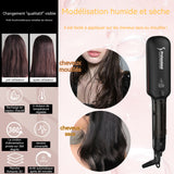 Fer à lisser professionnel avec la nanotechnologie infrarouge vapeur lisseur cheveux 2 en 1 cheveux raides et boucles portable