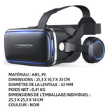 asque VR 21,3 x10,7x 23cm noir ABS PC Casque de réalité virtuelle VR dernière génération casque intelligent 3D pour jeux vidéos