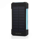 Batterie externe solaire 12000mah capacité usb connecteurs capacité cellules batterie lithiumion polymère fonction charge solaire