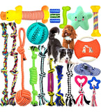 Jouets pour chien, jouets en coton naturel non toxique 20 pièces, jouets à mâcher durables pour chiens de petite et moyenne taille