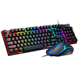 Clavier et Souris 530x160x45mm Lumière hybride arc-en-ciel pour clavier Ensemble mécanique clavier et souris filaire Jeux d'eSport