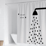 180CM*200C Rideau de douche de style simple, épais, imperméable à l'eau et à la moisissure, sans perforation, textile lavable