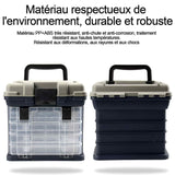 Boîte de matériel de pêche 18x26x27cm utilitaire portable 4 couches grande boîte de matériel de pêche léger boite de rangement