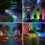 2 Pack 10W RGB prise de sol lumière IP65 extérieur étanche paysage projecteur  LED projecteur jardin étanche lumière de jardin