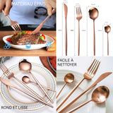 ouverts de table 24 pcs ménagère pour 6 personnes or acier inoxydable ensemble de couverts comprend couteau fourchette cuillère