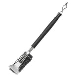 Brosse de nettoyage acier inoxydable pelle à trois têtes brosse métallique spéciale à long manche pour le nettoyage du barbecue