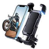 Support telephone moto 14,8x9,7x5cm 360 degrés rotation résistant aux chocs porte telephone velo pour téléphones de 4,7-7,0 pouces