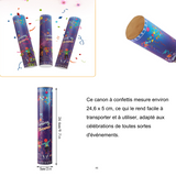 Canons à confettis 24,6 x 5 cm party popper canons à confettis multicolore pour les cérémonies remise de prix les pubs les concerts