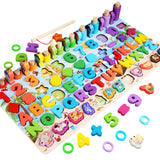 Jeux montessori 7 en 1 46x23.2x5cm blocs de construction blocs de construction de puzzle numérique jouets éducatifs à assembler