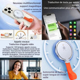 Traducteur vocal instantané 138 langues 6,8 x 0,5cm magnétique recto verso traducteur multifonction 8 en 1 autonomie de 20 jours