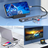 Station d'accueil USB3.0 4 en 1 Transmission efficace HDMI Matériau en alliage d'aluminium Multifonctionnel portable Adaptateur