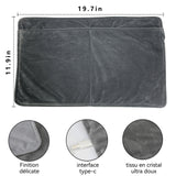 Chauffe-pieds en graphène 30 x 50 cm Velours cristal 10 W Température constante intelligente Alimentation USB Sûr et confortable