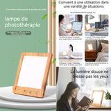 Lampe de luminothérapie 2000-10000LUX lampe de luminothérapie SAD wood grain 3 températures de couleur et 4 modes de gradation