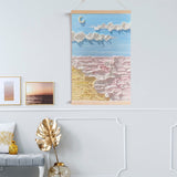 Peinture à l'huile de paysage   Huile sur toile   Vagues de mer  Lune  Bois massif  Parchemin  Décoration de salon   40cm*50cm