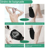 Gant exfoliant 20x9,5cm gant gommage corps gant gommage peaux résistantes et mixtes gant crin gant nettoyage en profondeur noir