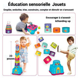 Jeux Montessori Matière plastique Jeu d'empilage interactif Des activités ludiques variées pour favoriser l'éveil cognitif Jenga
