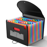 Trieur document 25 compartimentstrieur accordéon dossier à boucle de corde de grande capacité sac de rangement d'informations noir