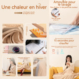 Châle chauffant graphène lavable couverture chauffante pliable 3 niveaux de chauffage châle chauffant électrique pour femme