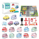 Coffret de voitures jouets Ensemble de 25 pièces Stockable  pour enfants Grandes Plastique Modèle de véhicule d'ingénierie