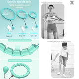 Hula hoop 24 sections hula hoop cerceau avec boule poids cerceau sport intelligent réglable et amovible Smart Cerceau de Fitness