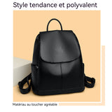 Sac à dos 28x13x32cm sac à dos confortable voyage en cuir souple grande capacité dos tendance idéal pour shopping et les voyages