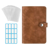 arnet A6 livre de comptes ordinateurs portables professionnels note cuir PU brun 12 sachets transparents/1 étiquette 16 grilles
