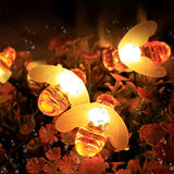 Guirlande lumineuse solaire   5m 20 lumières  Guirlande d'abeilles    Décoration de jardin Contrôle intelligent de la lumière