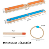 Lancer d'anneaux avec 5 barres de jeu pour enfants et adultes jeu de lancer d'anneaux en bois pour l'intérieur ou à l'extérieur