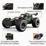 Voiture télécommandée 2,4G 500 mah 40 mètres s'adapter à de multiples terrain pneus en caoutchouc puissance forte chargement USB