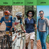 Lunette de cyclisme 33g hauteur des verres 62 mm lunettes de sport polarisées monoblocs avec revêtement coupe-vent cadre bleu
