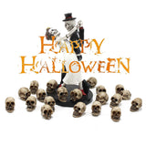 Décoration de crâne pour Halloween  8*7*12.5cm  Style gothique Décoration de squelette Convient à la décoration d'Halloween