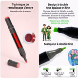 Marqueur 80 couleurs 17 x 13 x 17 cm stylo double pointe encre supplémentaire large gamme d'utilisations trousse à stylos incluse