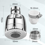 Aérateur de robinet pivotant à 360 degrés embout robinet cuisine 2modes d'écoulement de l'eau mousseur robinet aérateur robinet