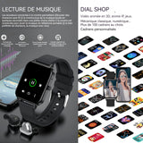 Montre intelligente touche bouton podomètre étanche appel bluetooth moniteur de sommeil détection de la santé pour OS smartwatch
