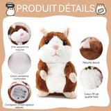 Peluche hamster 10x9x16cm imiter sons peluche de hamster parlant jouet en peluche pour 2-5 ans enfant interactifs peluche hamster