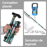 Batons de randonnée 92cm 2 pcs bâton de trekking pliable télescopique fibre bâtons de trekking rétractables canne de marche pliable