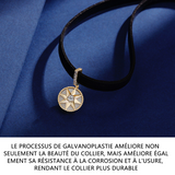 ollier étoile à huit branches doré collier en PU cuir avce pendentif élégant bijoux pour femmes en cuivre simplicité cadeaux