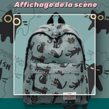 Sac à dos scolaire 45x32x16cm sac d'ordinateur léger de grande capacité pour les étudiants et les navetteurs chat noir cartable