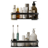 Étagère de rangement pour salle de bain lavabo sans poinçonnage étagère de rangement pour cosmétiques 2 pièces, 1 ensemble