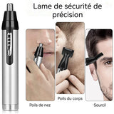 Tondeuse à poils de nez 400 mAh 4 en 1 rechargeable par USB compacte et portable avec coupe-poils de nez et tondeuse à sourcils