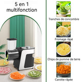 Coupe Légumes Électrique Cylindre multifonctionnel à 5 lames en acier inoxydable 53x36,2x37cm 1000w rapide et gain de temps