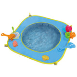 Table d'activité 72 x 72 x16 cm tissu imperméable 190t avec 4 piquets coupe-vent avec 4 jouets de plage frais et rafraîchissant