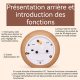 Réveil 110x115x43mm réveil en bois massif heure précise interrupteur tactile marquages clairs avec veilleuse réduction du bruit