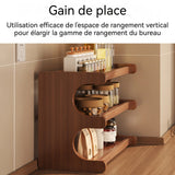 Étagère à épices 30x20x36cm Étagère de rangement multicouche multifonctionnelle en bois massif pour salon et chambre à coucher