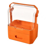 Boîte de rangement rangement maquillage organisateur orange transparent boîte de rangement anti-poussière étagère de rangement