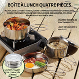 Batterie de cuisine de camping 4 pcs casseroles camping camping ustensiles complets ensemble de casseroles et poêles portables